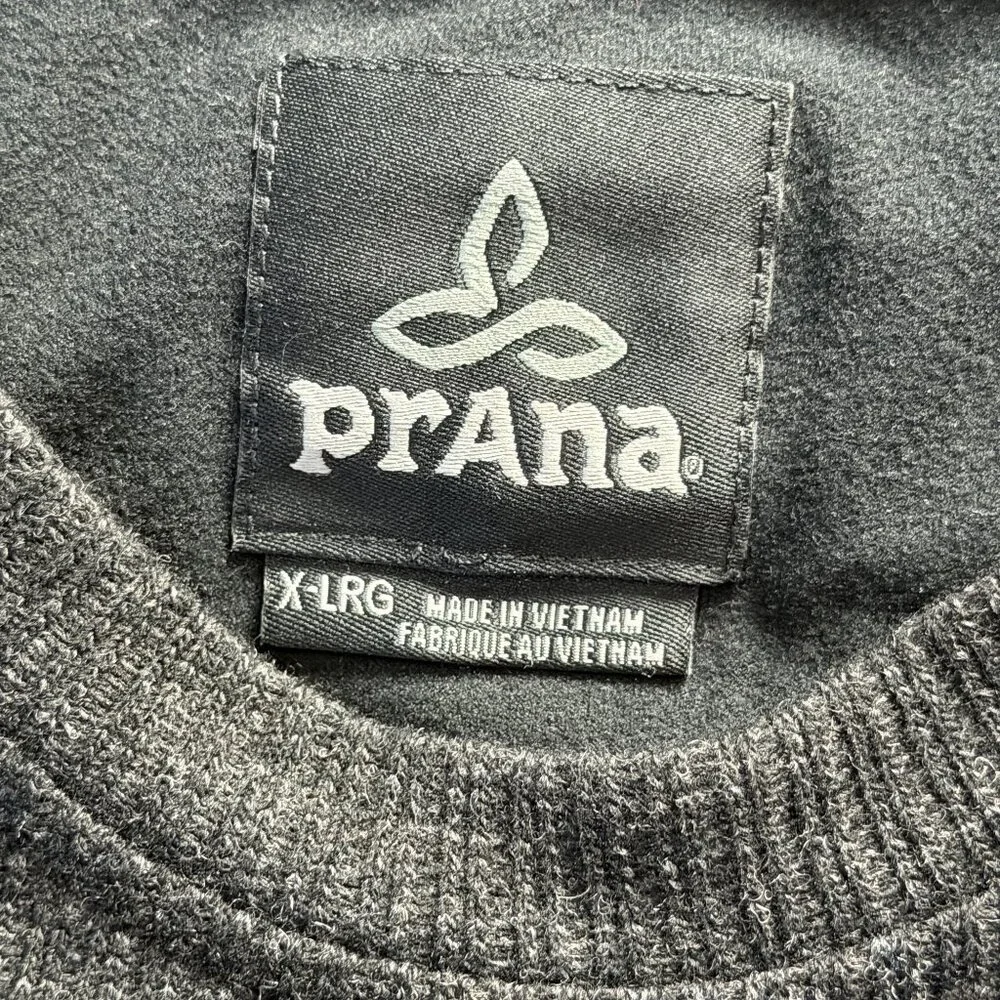 prAna Men's Lonan Sweater in Men's Size XL-Charcoal Black Colorway- Excel. Cond.